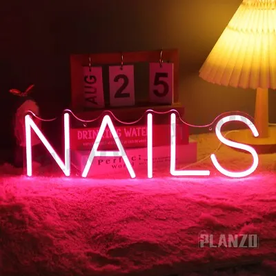 Nails Neon Light Sign For Nail Salon Beauty Room Decor Shop Indoor Outdoor 15.75 • $28