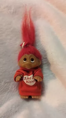 Vintage Retro 1985 80's Collectible Dam Troll Love And Kisses Heart  Valentines • £13.75