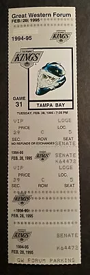 TAMPA BAY LIGHTNING At LA KINGS UNUSED 1995  HOCKEY GAME TICKET • $6