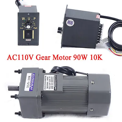 USA 110V 90W Gear Motor Electric Motor Variable Reducer Speed Controller 1:10K • $67.12