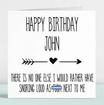 £3.49 • Buy Personalised Funny Birthday Card Gift For Him Husband Boyfriend Fiancé Love 128
