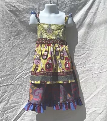 Matilda Jane Sz 8 Character Counts Delaney Knot Apron Dress Russian Doll B7 • $18