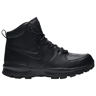 New In Box MENS Nike MANOA Leather Boots Triple Black 454350 003 • $69.99