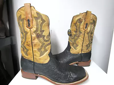 Corral Western Boots Mens Ostrich Embroidery Black Honey A4147 Size 14 EE • $200