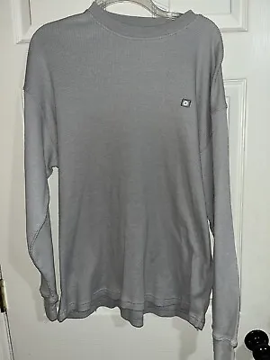 Southpole T Shirt Mens L Gray Long Sleeve Waffle Knit Thermal Logo Casual Retro • $24.73