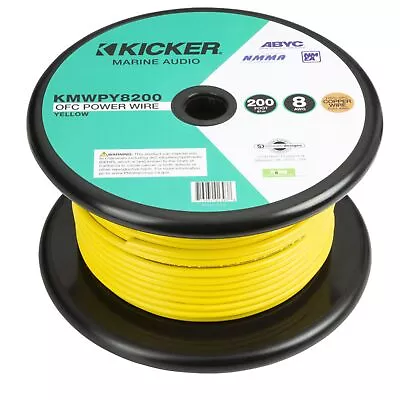 Kicker Marine 8 Gauge Tinned OFC Oxygen Free Copper Power/Ground Wire Yellow Lot • $399.99