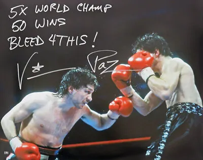 Vinny 'Paz' Pazienza Signed Boxing Punching 16x20 Photo W/3-INSC -(SCHWARTZ COA) • $98.04