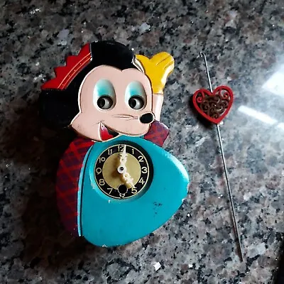 Vintage 1960s Disney Minnie Mouse Moving Eyes Pendulum Novelty Clock Mi-Ken JPN  • $69.99