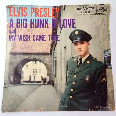 A Big Hunk Of Love & My Wish Came True -Elvis Presley PICTURE SLEEVE ONLY EP 45 • $11.88