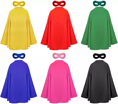 Cape And Mask Adults Superhero Fancy Dress Costume Unisex Comic Film Hero Set • £8.99