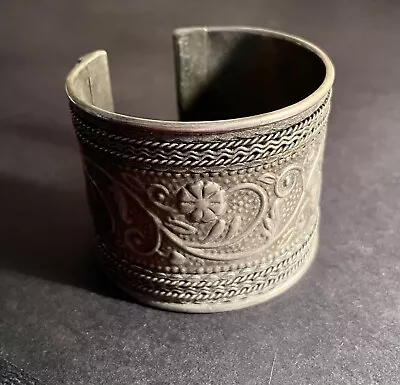 Vintage Wide Cuff Bracelet 49 Grams Sterling Silver • $49