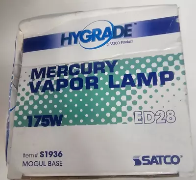 Satco H39kb175 Clear Mercury Vapor Lamp Ed28 Mogul Base  (s1936) • $25