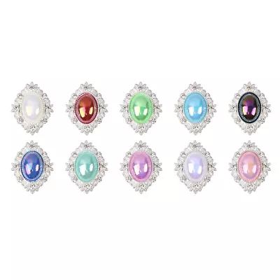 10 Pcs Crystal Pearl Buttons Teardrop Buttons Pearl Trim Embellishment • $8.54