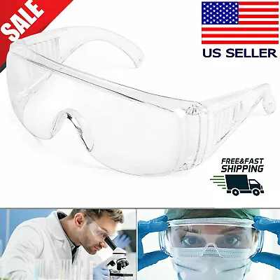 US Safety Goggles Over Glasses Lab Work Eye Protective Eyewear Anti Fog Glasses • $6.75