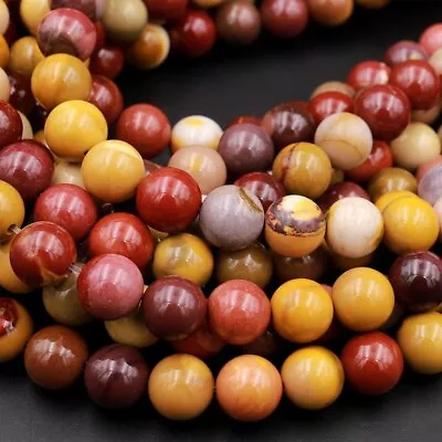 Real Genuine Mookaite Jasper Gemstone Round Smooth Beads Strand 15.5  • $4.99