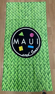 Maui And Sons Green Bamboo Look 60” X 30” Beach Surf Pool Lake Towel • $14.99