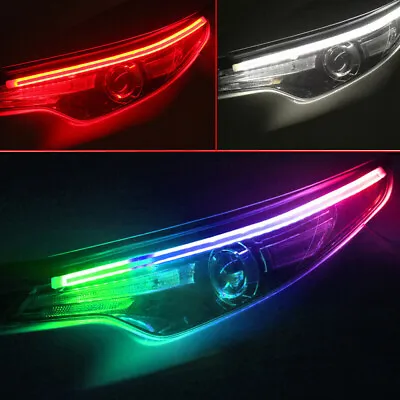 2x LED RGB SUV Car Styling Daytime Running Light Strip Accessories For Headlight • $36.19