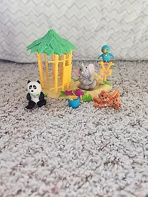 Vintage '93 Littlest Pet Shop Zoo Keep Me Safe Pets Jungle Hut Jungle Bunch Pond • $20