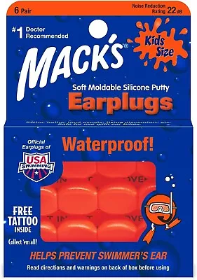 6 Pair Soft Moldable Silicone Putty Ear Plugs For Kids Comfort Swimming Bathing • $5