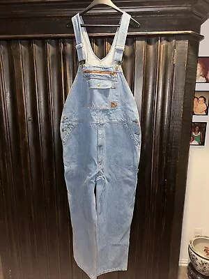 CE Schmidt Denim Overalls Mens 42x32 Blue Jeans Workwear 100% Cotton Medium Wash • $49.99