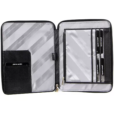 Pierre Cardin Unisex Document Folio For IPad Tablet Compendium Cover Case Black • £40.08