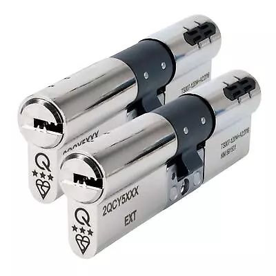 Keyed Alike Pair Euro Cylinder UPVC Door Lock TS007 3 Star 6 Key GreenteQ Orion • £53.53