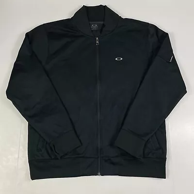 Oakley Jacket Mens Large Black Hydrolix Golf Full Zip Long Sleeve Lined Outdoors • $20.97