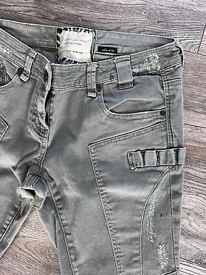 £6 • Buy River Island Khaki Green Jeans Biker Studd Details Uk 8