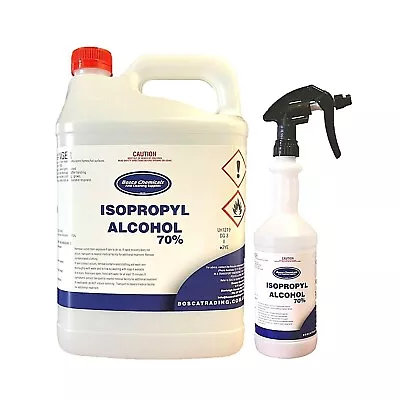 70% Isopropyl Alcohol Isopropanol IPA Rubbing OH 5L + 750ml Spray Bottle • $32.50