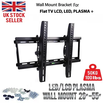 TV WALL BRACKET MOUNT TILT LCD LED Plasma 26 30 32 40 42 50 55 Inch For LG SONY • £10.99