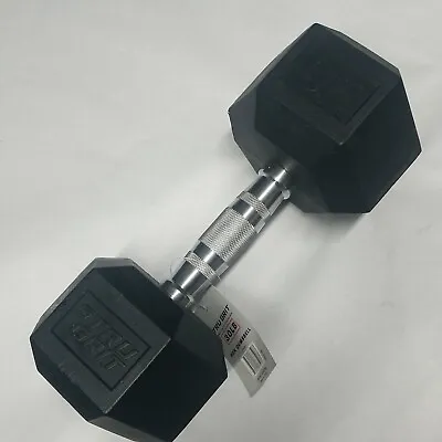 30lb Dumbbells Rubber Coated Cast Iron Hex Black Free Weights Tru Grit Prof Grip • $32.90