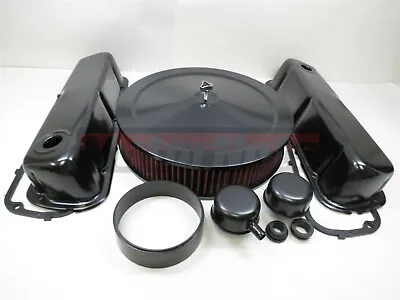 SB Ford Black Engine DressUp Kit 260 289 302 351W Aircleaner Washable ValveCover • $127.58