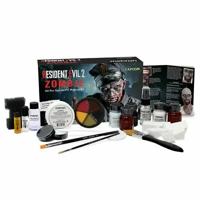 Mehron Resident Evil 2 Zombie All-Pro Special FX Makeup Kit Face Paint Set • £113.54