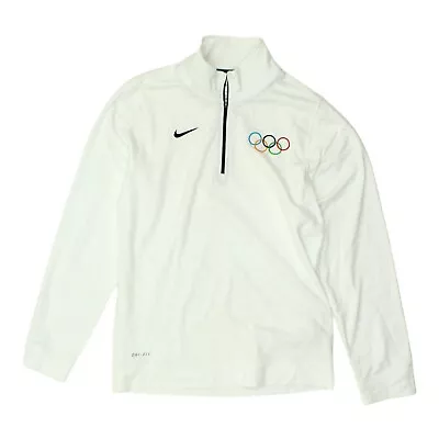 Nike Dri-Fit Olympic Games Mens White Half Zip Jacket | Olympics Sportswear • £25