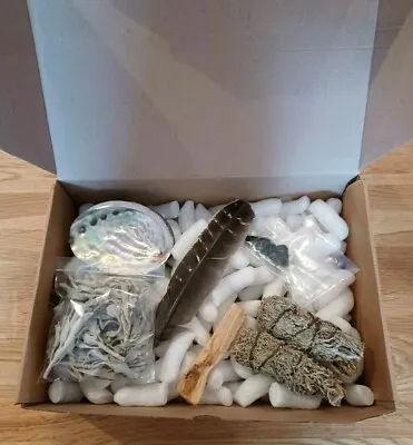 Smudge Kit Spiritual Cleansing Set Smudge Stickssagefeathertourmalineabalone • £17.99