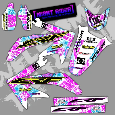 2002 2003 2004 Crf450r Graphics Kit Honda Crf 450 R Night Rider : Cyan / Magenta • $99.99