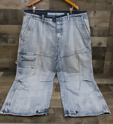 Marithe Francois Girbaud Jeans Mens 44 Blue Light Wash Baggy Y2K Cargo Tupac • $99.50