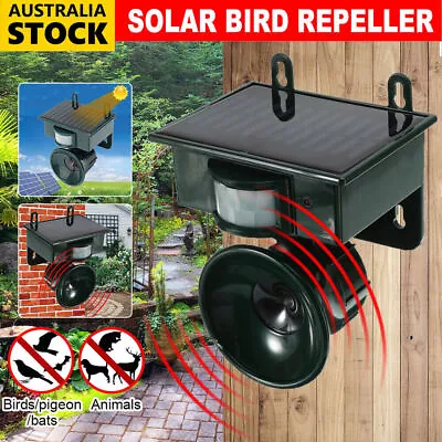 Solar Ultrasonic Bird Repeller Pest Control Scarer Deterrent PIR Motion Sensor • $39.99