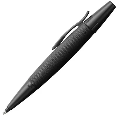 Faber Castell Ballpoint Pen E-Motion Pure Black Anodised Aluminium Barrel 148690 • $72.95