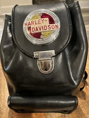 Vintage RARE Ladies Harley Davidson Back/Ruck Sack Bag Purse Genuine Leather • $65