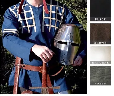 Medieval Shirt Renaissance Larp SCA Costume Leather Accents Cosplay. Tunic • $29.50