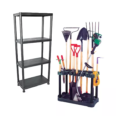 Kct Garden Tool Rack Trolley With 4 Tier Home Storage Shelving Organiser Rack • £47.95