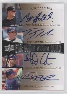 2008 UD Premier Emerging Stars Quad /10 Matt Holliday Troy Tulowitzki Auto • $98.29