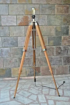 $230.07 • Buy Wooden Floor Lamp Stand Tripod Lamp Industrial Studio Lamp Stand Best For Décor