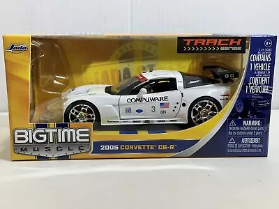 Jada Bigtime Muscle Btm 2005 Chevrolet Corvette C6-r White 1:24 Diecast #91806 • $17.95