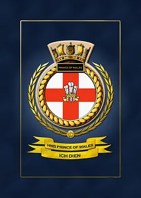 £19.99 • Buy Hms Prince Of Wales Framed Ships Crests - Hundreds Of Hm Ships In Stock