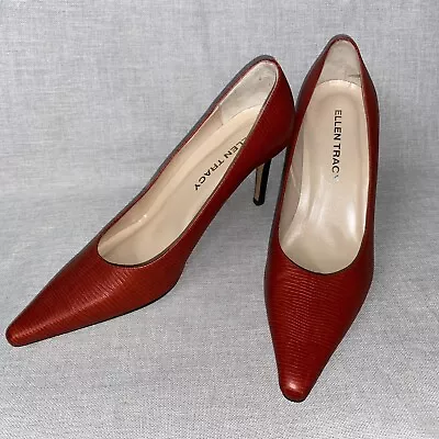 New Women’s  Ellen Tracy Snake Print High Heel Pumps Shoes 7 B $205 • $99