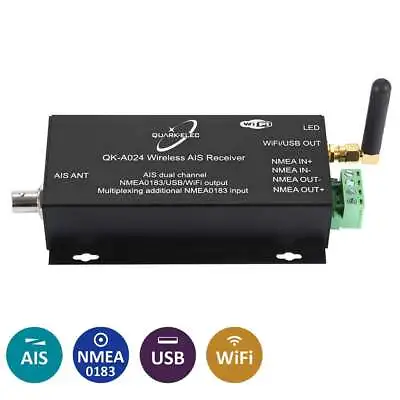 QK-A024 AIS Receiver With NMEA Multiplexer + WiFi  + Antenna GPS QK-As04 (R&S) • $186.90