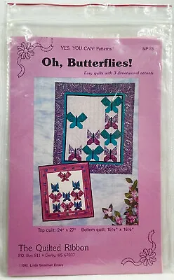 NEW 1992 Quilted Ribbon Oh Butterflies! MP113 Wall Quilt Pattern 24x27 Vtg 10445 • $14