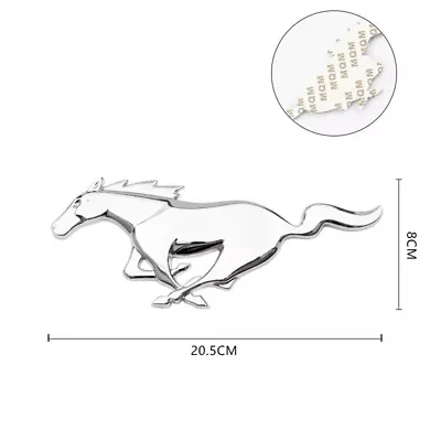 8  Pony Front Grille Emblem Chrome Silver Running Horse Badge For Ford Mustang • $18.99